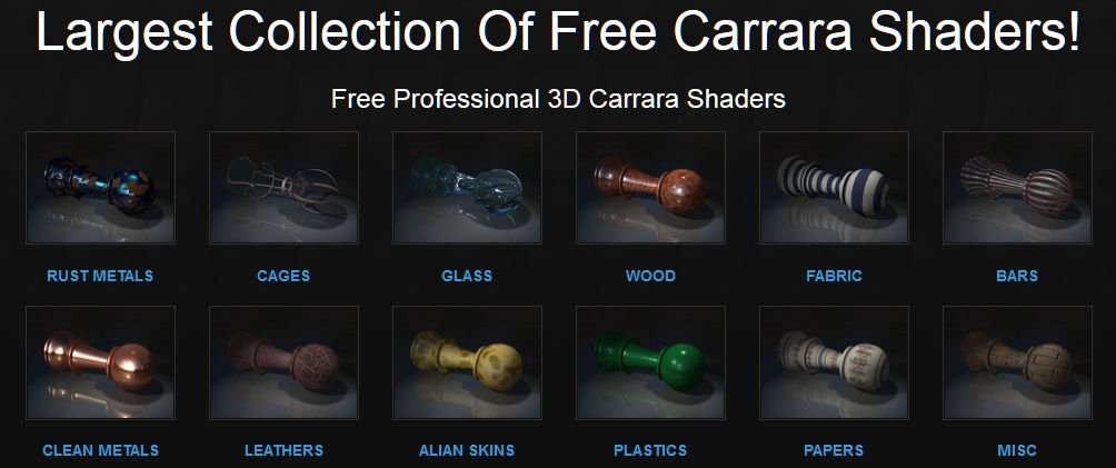 3D Shaders Collections for Carrara